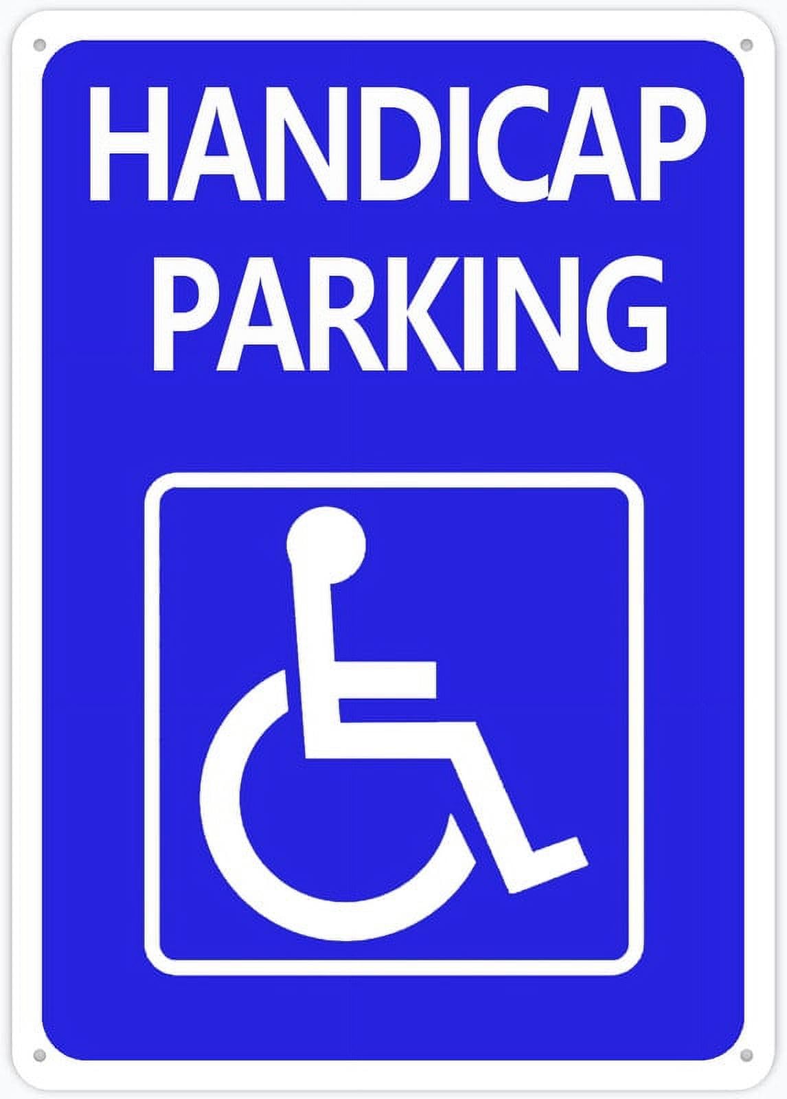 Handicap Parking Sign - Rust-Free Aluminum 8"x12", UV-Printed, 4 Pre-Drilled Holes, Durable & Weatherproof for Business