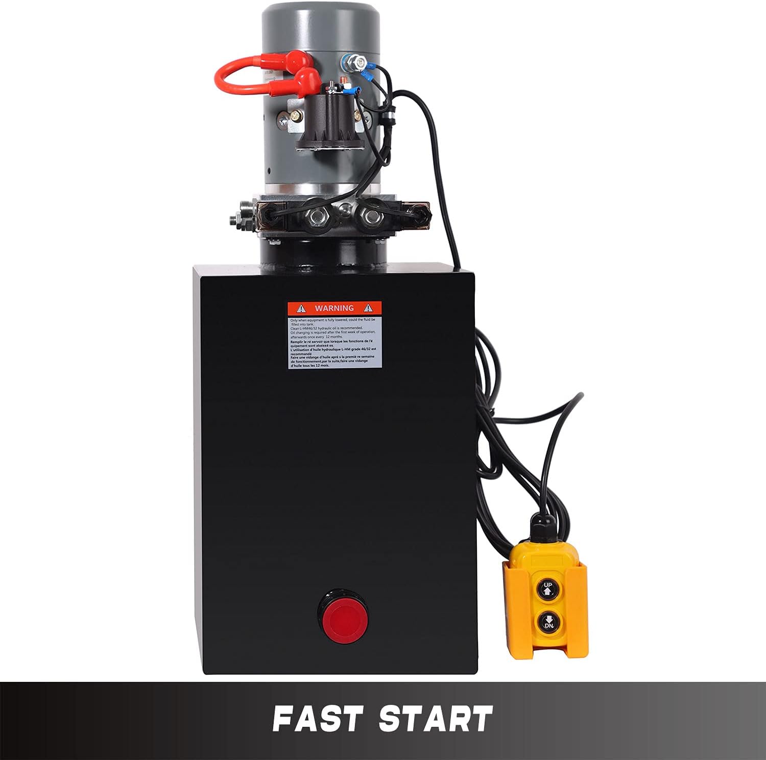 Hydraulic Power Unit 15 Quart Double Acting Hydraulic Pump DC 12V Power Unit Metal Reservoir for Car Lifting Dump Trailer