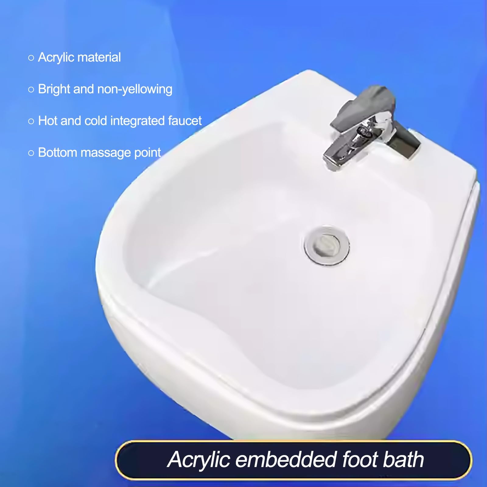 Akrylowa wanna do stóp pedicure wanna spa wiadro do spa z masażem Acupoints, automatycznie spuszcza i reguluje ciepłą i zimną wodę dla relaksu stóp