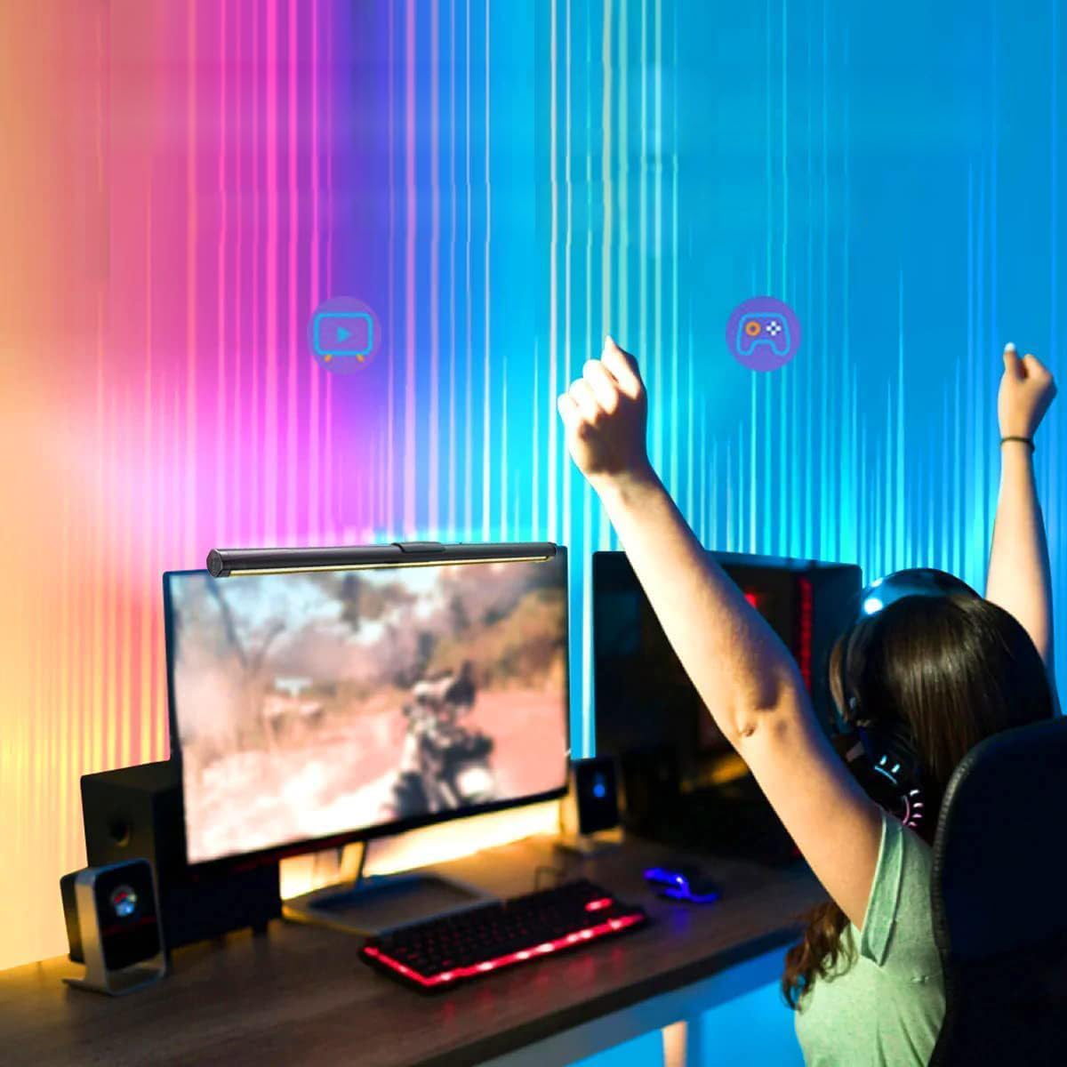 Meichoon Computer Monitor Light Bar met Dual Side Touch Control 44cm/17