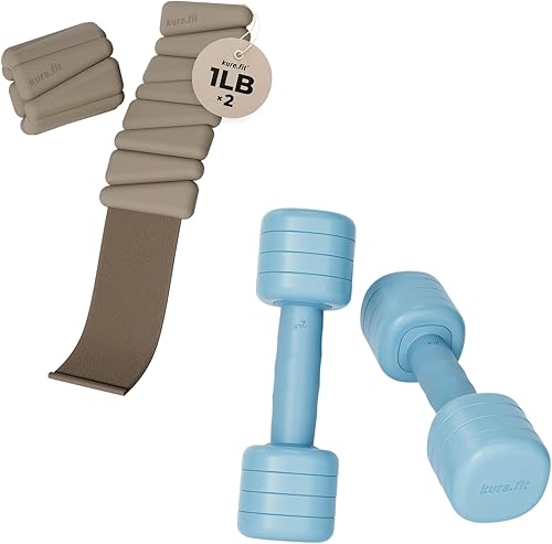 Mancuerna ajustable azul (5 libras) y pesas ajustables de tobillo gris pardo (1 libra)