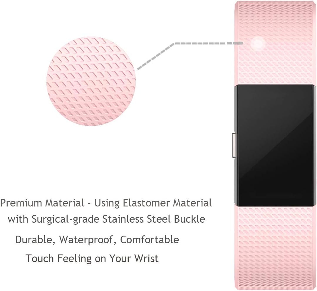 ZEROFIRE Compatible for Fitbit Charge 2, Replacement Adjustable Sport Bands for Charge 2 Heart Rate Fitness Wristbands, Women Men, Small and Large