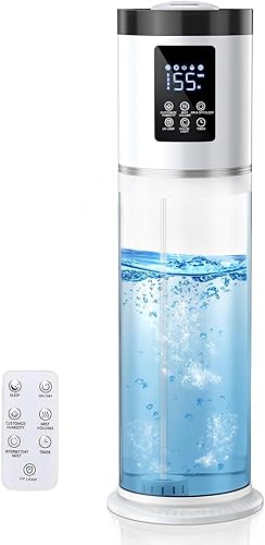 Humidificadores de 2.1 galones para dormitorio, habitación grande, humidificadores de niebla fría de 4 niveles con tanque transparente, 7 luces de