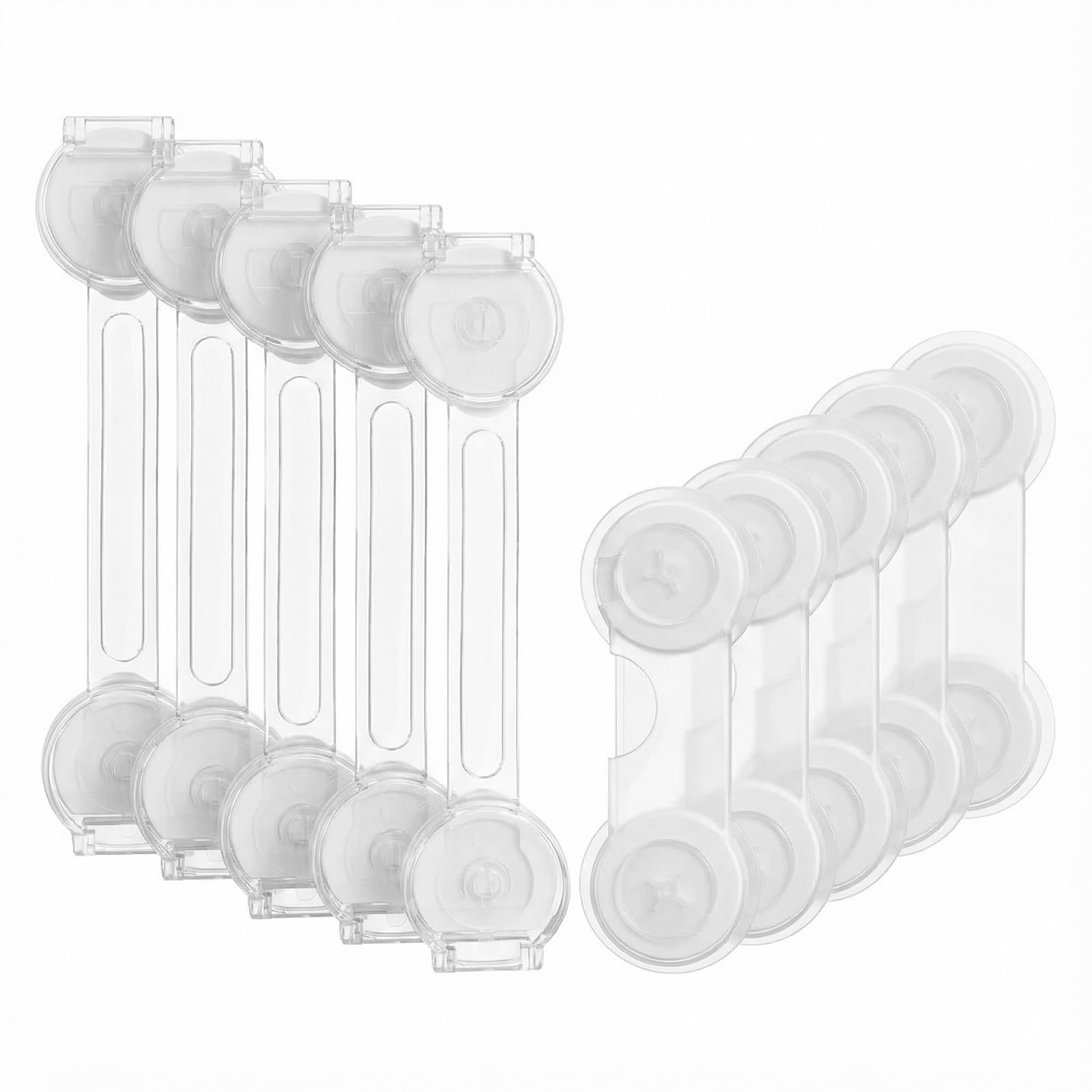 BillyBath Seguridad Puertas Niños 10pcs, Cierre Seguridad Cajones Bebe Protector Cierres Para Armarios, Wc, Cocinas, Puertas Y Ventanas, Nevera, Proteccion Bebes Casa, Transparent