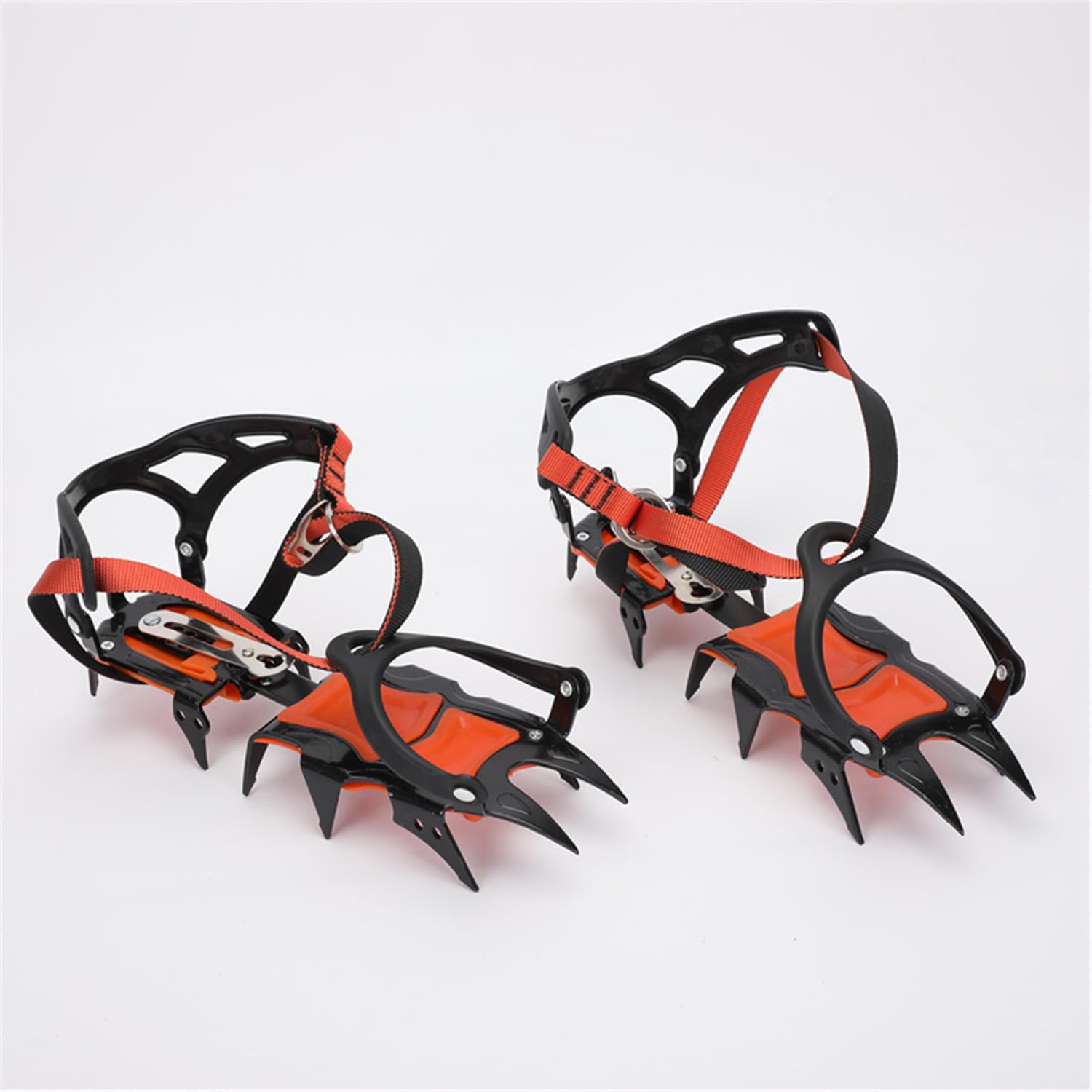 Ramponi Antiscivolo Neve 12 Punte Acciaio per Scarpe 36-46 | Materiale: Acciaio Manganese, TPU, , Regolabile, Universale, Leggero, Antiscivolo, Escursionismo, Trekking