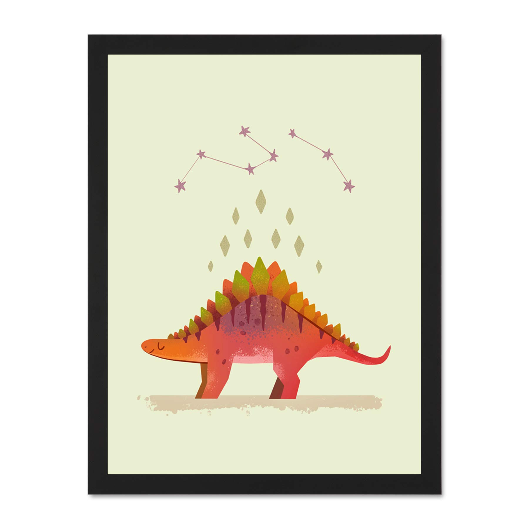 Wee Blue Coo Dinosaur Stegosaurus Wall Large Framed Art Print Poster Wall Decor 18x24 inch