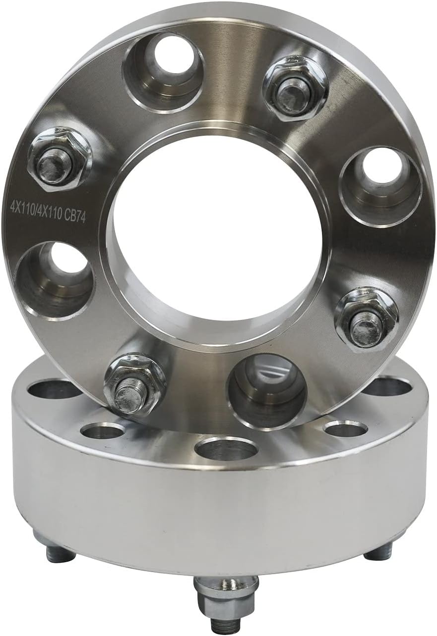 2 QTY 1.5" 4x110 Hubcentric ATV Wheel Spacers 74mm CB - Fits Honda Yamaha Suzuki Can-Am Kawasaki Arctic Cat
