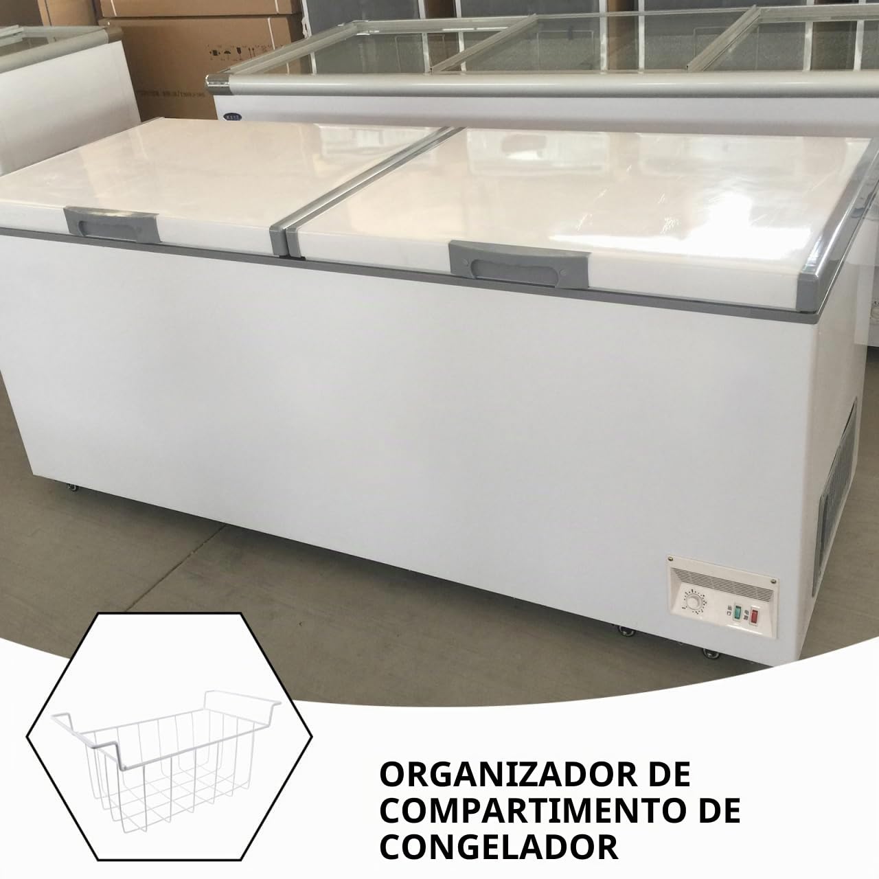 ABOOFAN Organizador De Congelador Cesta Colgante Ajustable para Congeladores Verticales Y Horizontales Estante De Alambre Transpirable con Separadores para Optimizar Espacio De Almacenamiento