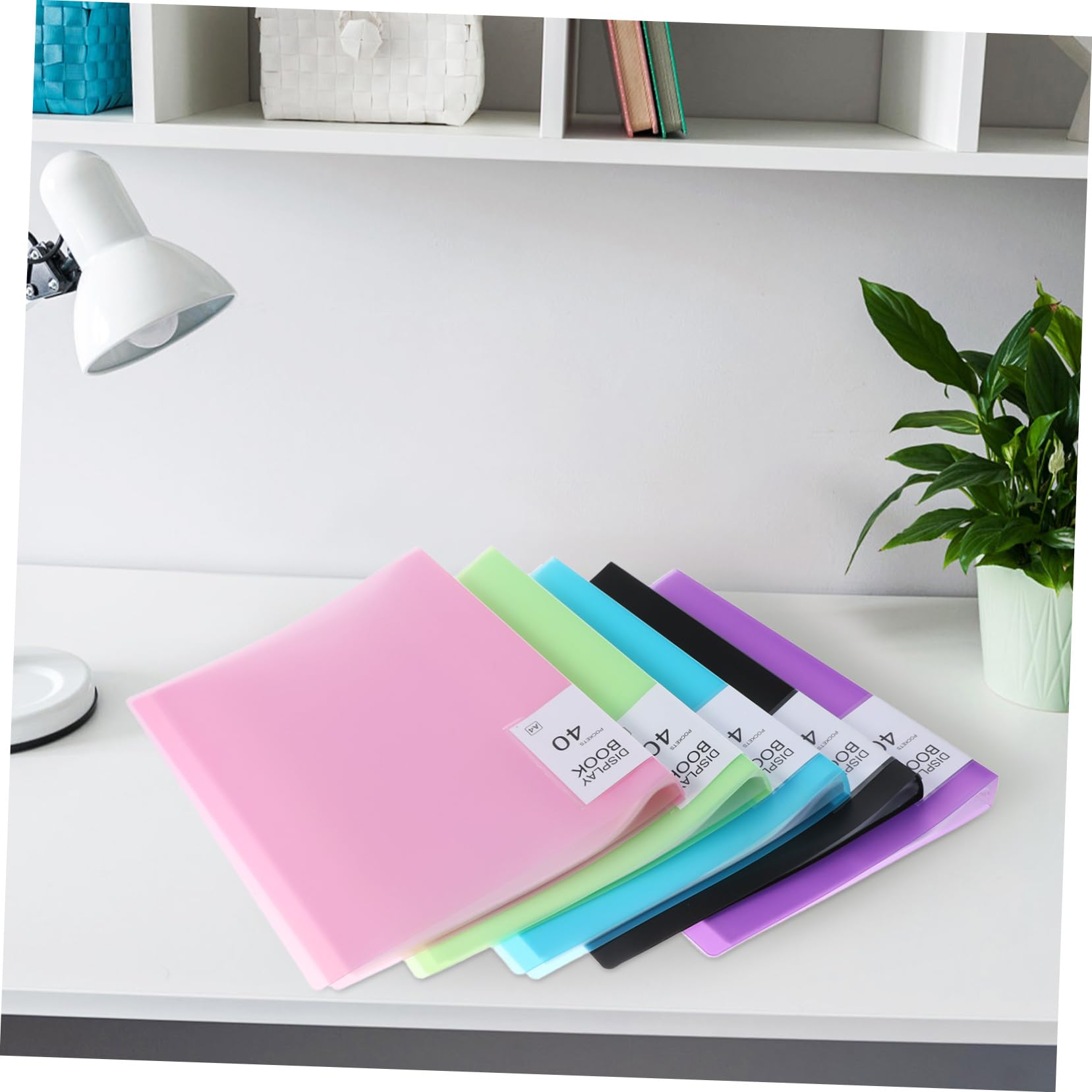 Präsentationsmappe A4 5 Stück mit Klarsichthüllen und 40 Fächern | Pp Ausführung, Inklusive Sticker, Geeignet für Trainings und Büro, Schlankes Design für Dokumente
