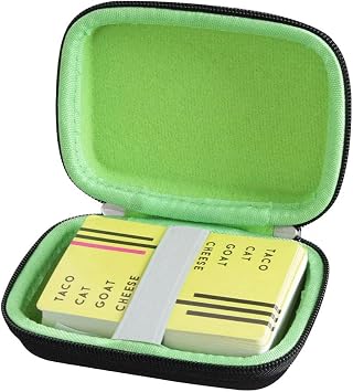adada Travel Case for Taco Cat Goat Cheese Pizza - Not Including Cards Black+Green
