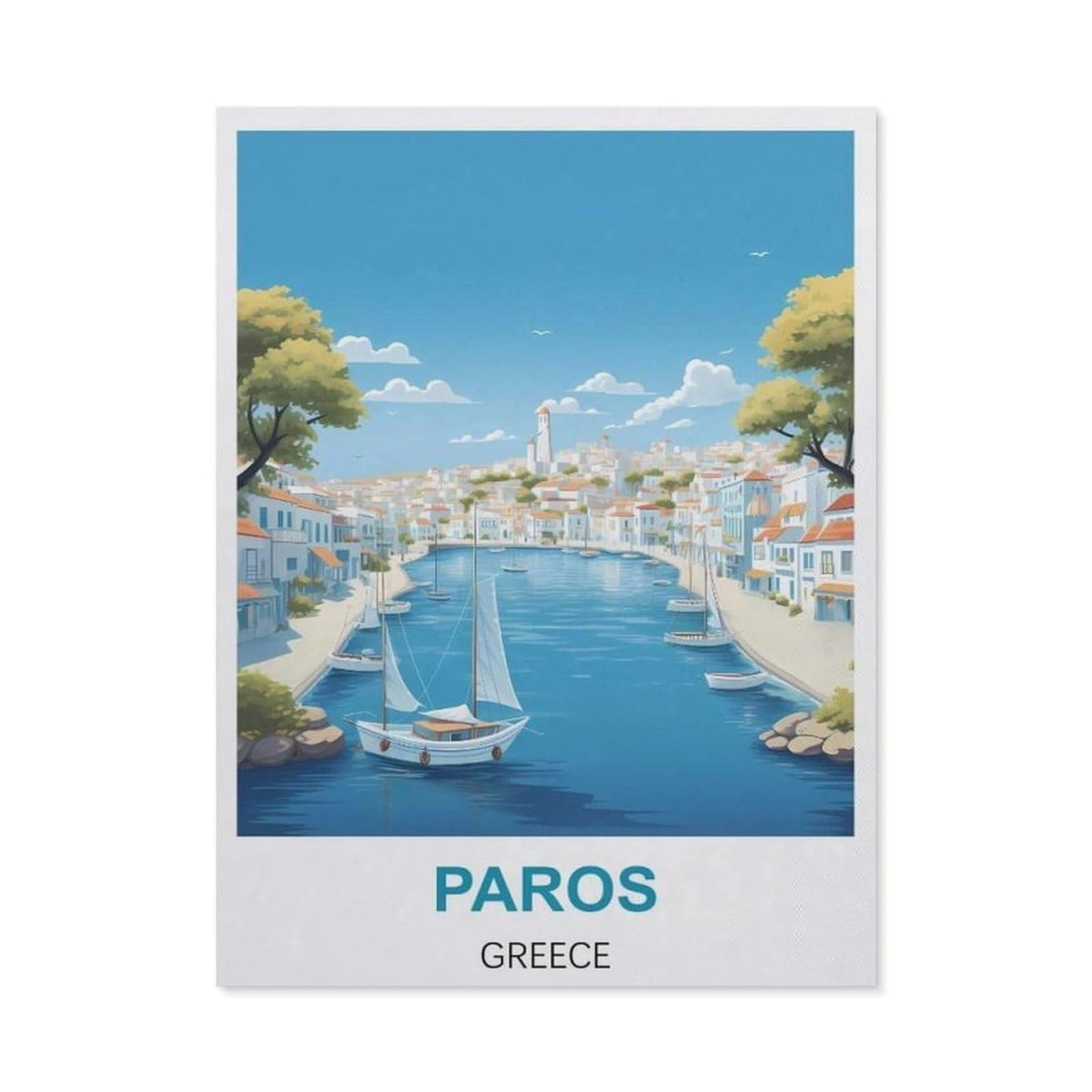 BEAYODKP 5D Diamond Painting Kits，Paros Greece,DIY Rhinestone Embroidery Set Paint with Diamond Art by Number Kits Cross Stitch Home Wall Craft Decoration（50 x 60 cm/19.68 x 23.62 inches）-CB6