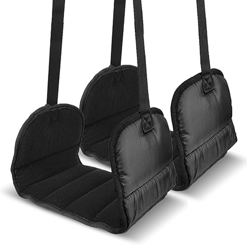 BESKAR Paquete de 2 reposapiés de avión, hamaca de viaje para vuelo largo, color negro