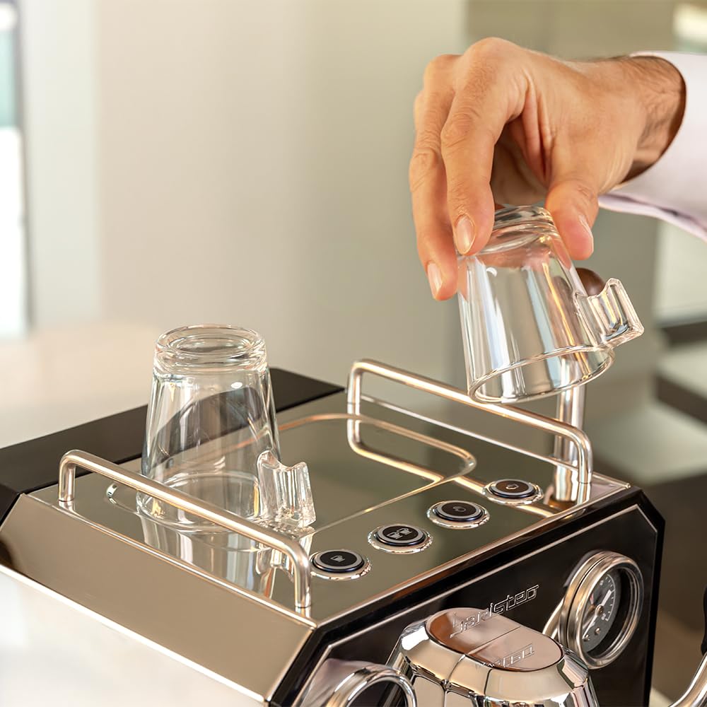 Cecotec Cafetière expresso Baristeo Intima. Extraction de crème parfaite avec un système de pré-infusion pour une saveur crémeuse, pompe italienne de 15 bars, et mousseur en acier inoxydable.
