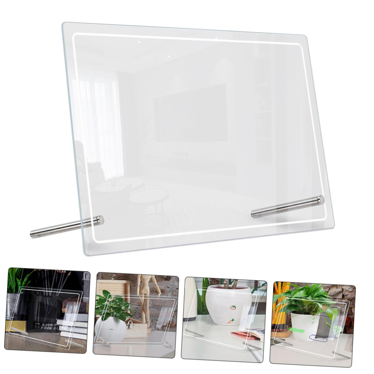 2 Stück Acryl Whiteboard Tisch Notiztafeln mit Glatter Oberfläche und Abwischbar für Büro und Haushalt Praktische Transparente Memotafel