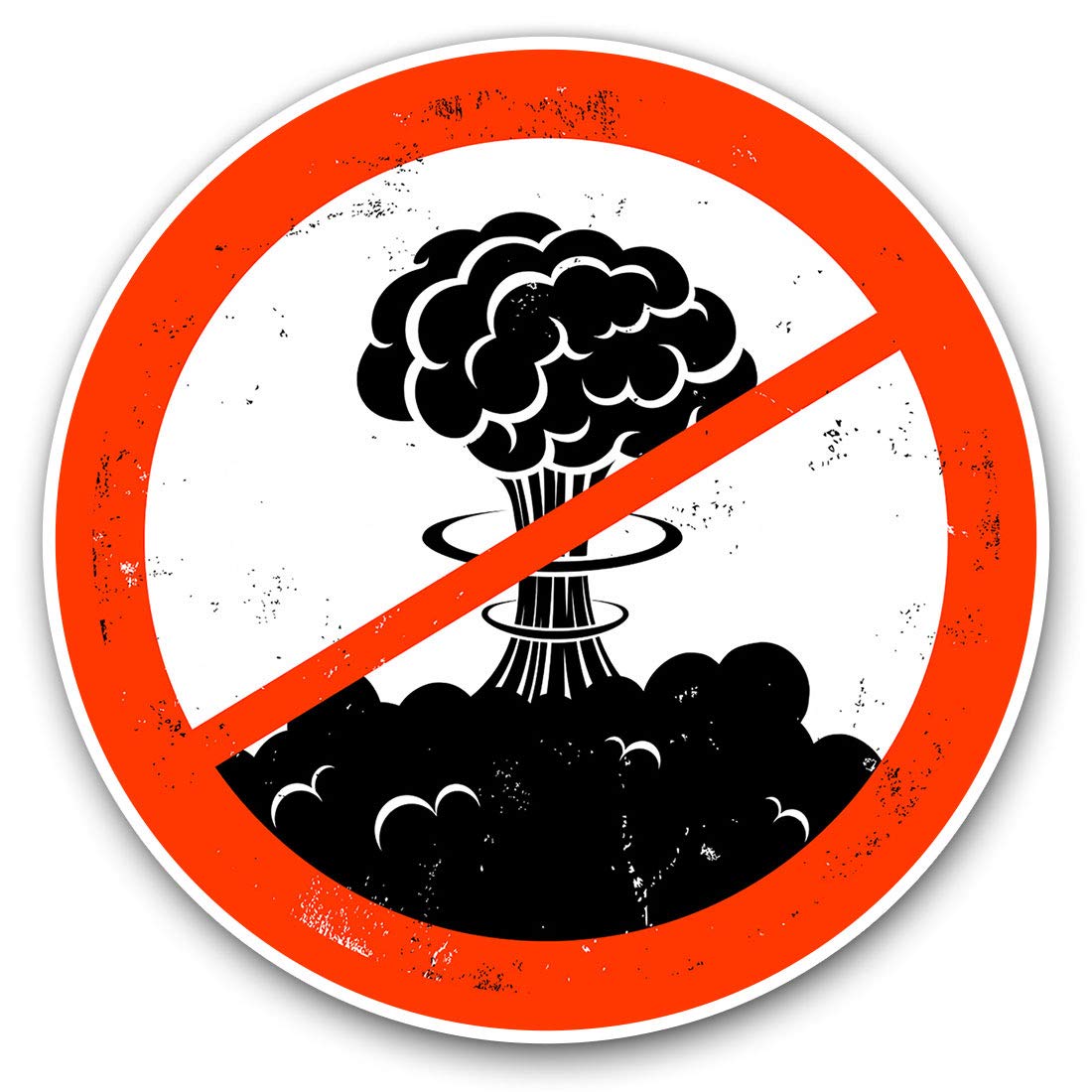 Vinyl Stickers (Set of 2) 10cm - No War Atomic Bomb Peace on Earth Decals for Laptops,Tablets,Luggage,Scrap Booking,Fridges, 6046