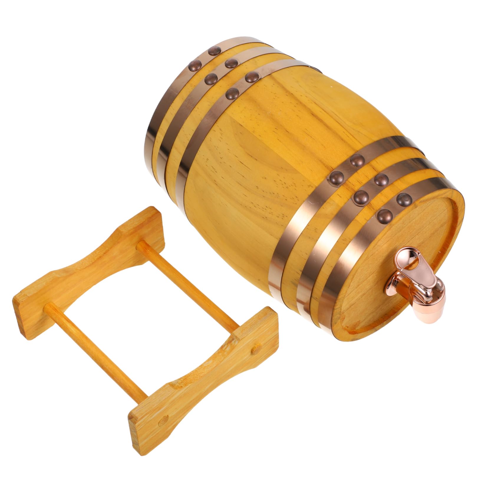 Cabilock 1Set Wine Aging Barrel with Stand and Faucet Capacity for Convenient Dispensing and Sturdy Storage for Home Bars and Intimate Gatherings