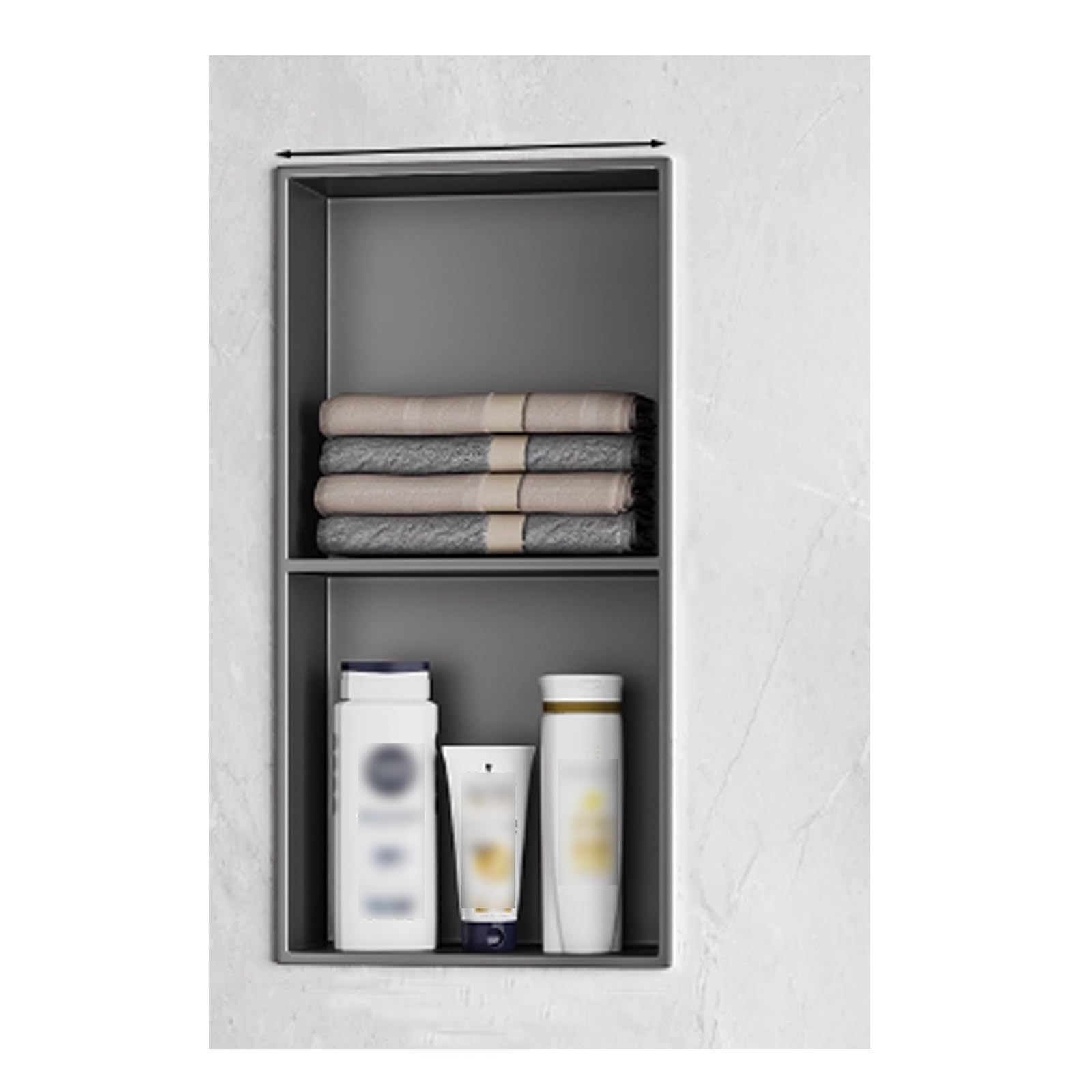 AYCDL Square Corner Stainless Steel Shower Wall rt for Bathroom Easy Installation Modern Design Waterproof Storage Solution Space-Saving nizer,Grigio-70 * 28cm