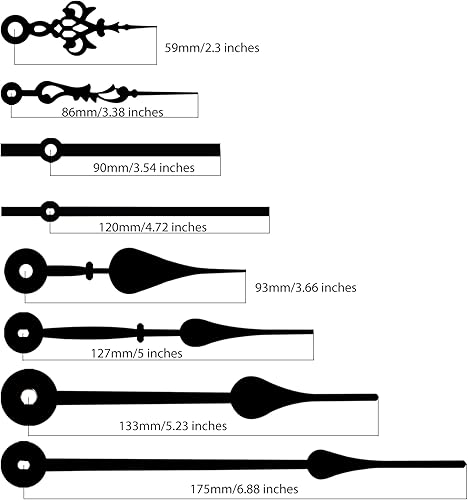 Miniatura 7 de DEEWISH Reloj de pared grande 12888 de repuesto de movimiento, piezas de reloj de alto par de eje I, mecanismo de reloj de cuarzo operado con pilas,
