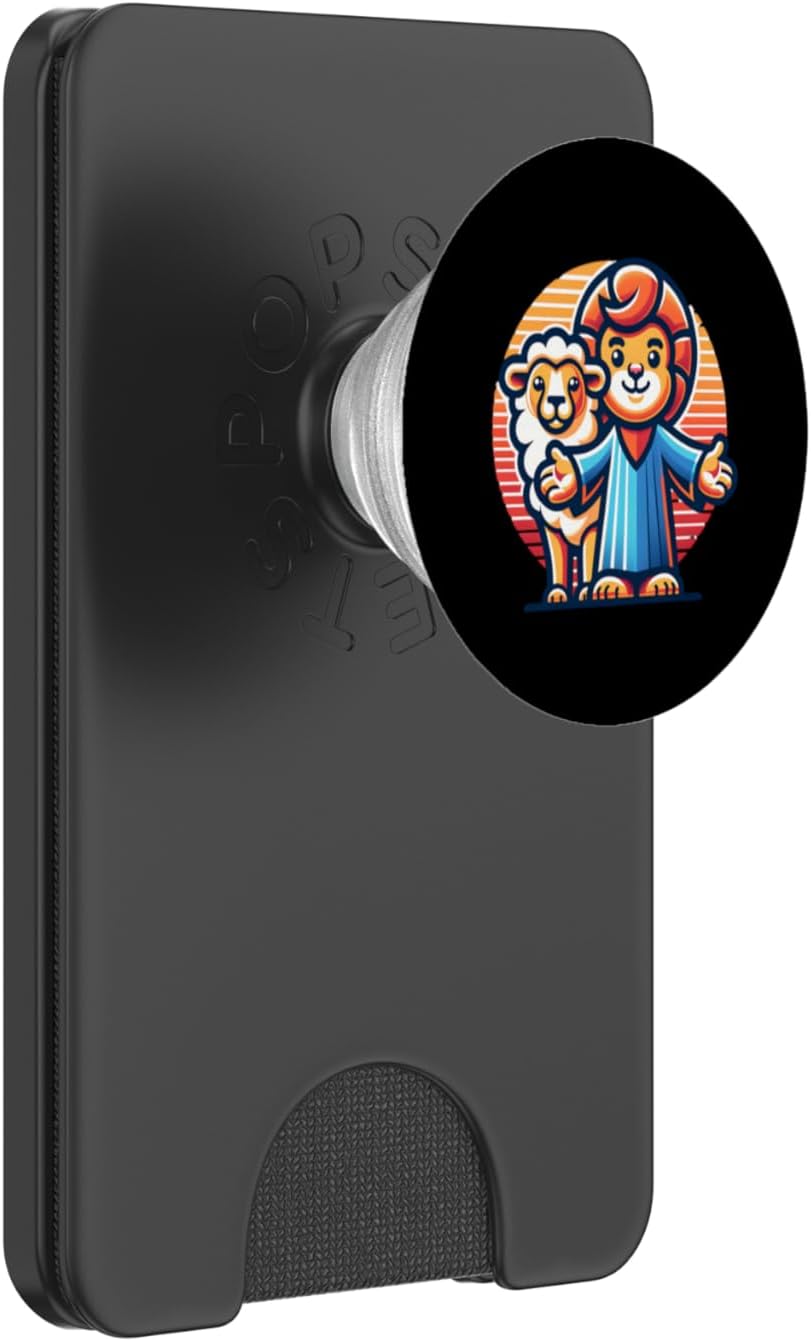 Christian Clothing Lion and Lamb Sunset Embrace PopSockets PopWallet for MagSafe