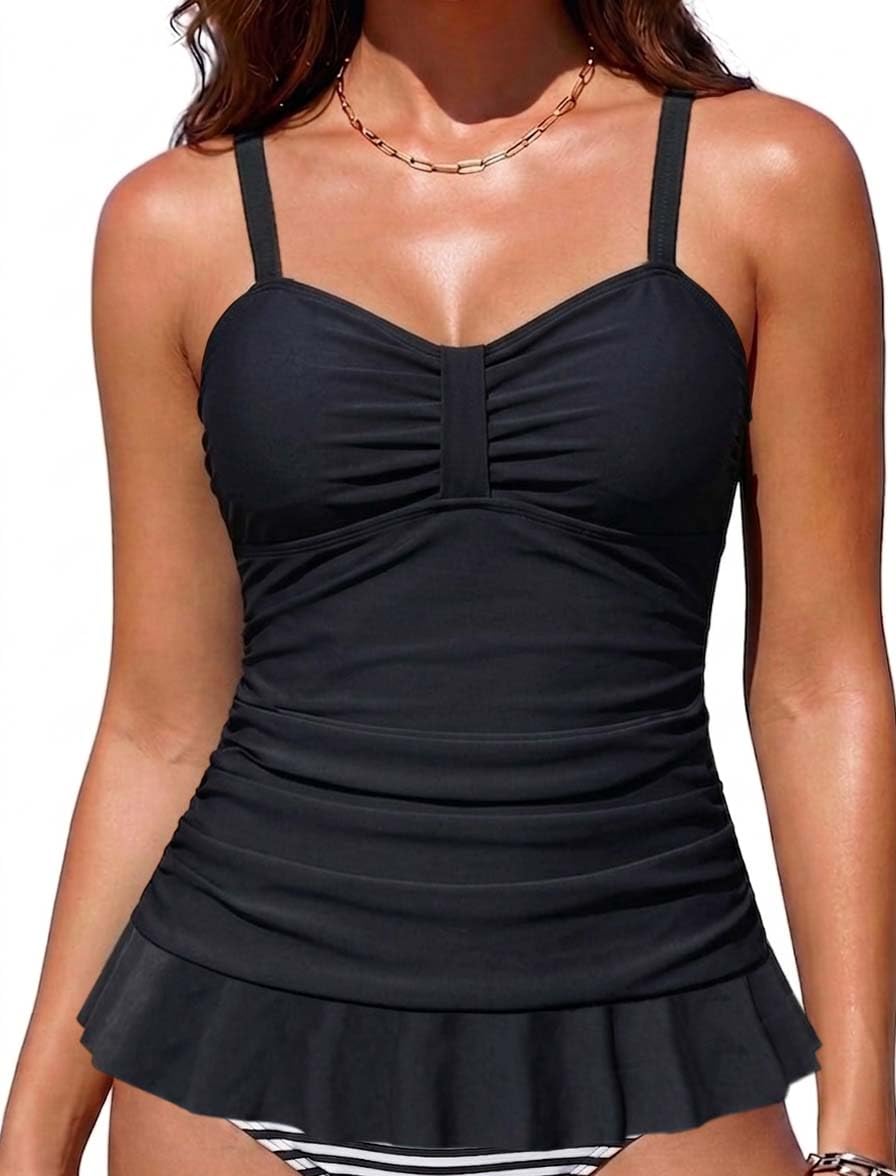 Hilor Costume da Bagno da Donna Anni '50 Anni in Stile retrò, con Ruffle Hem