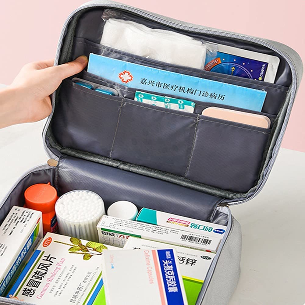 Botiquín de Primeros Auxilios Botiquín Botiquines de Primeros Auxilios Caja de Almacenamiento de medicamentos Grande Caja de plástico con Compartimentos Caja de Almacenamiento de Primeros