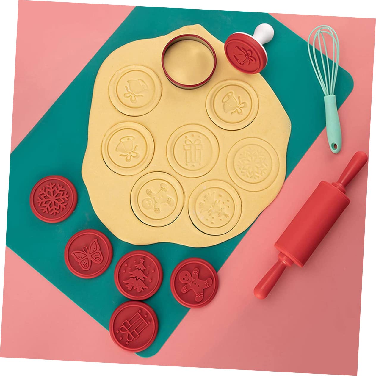 Alipis 4 Juegos De Sellos De Galletas Suministros De Fiesta De Navidad Decoración De Fiesta De Navidad Cortador De Galletas De Sello De Galletas Galletas Molde Decorativo Para