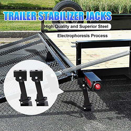 Image of Telescoping Trailer Stabilizer Jacks - Adjusts from 11.8 inch to 17.7 inch, Includes 11.8 inch Long Bar /Crank, 1000 lbs Capacity Each, Set of 2