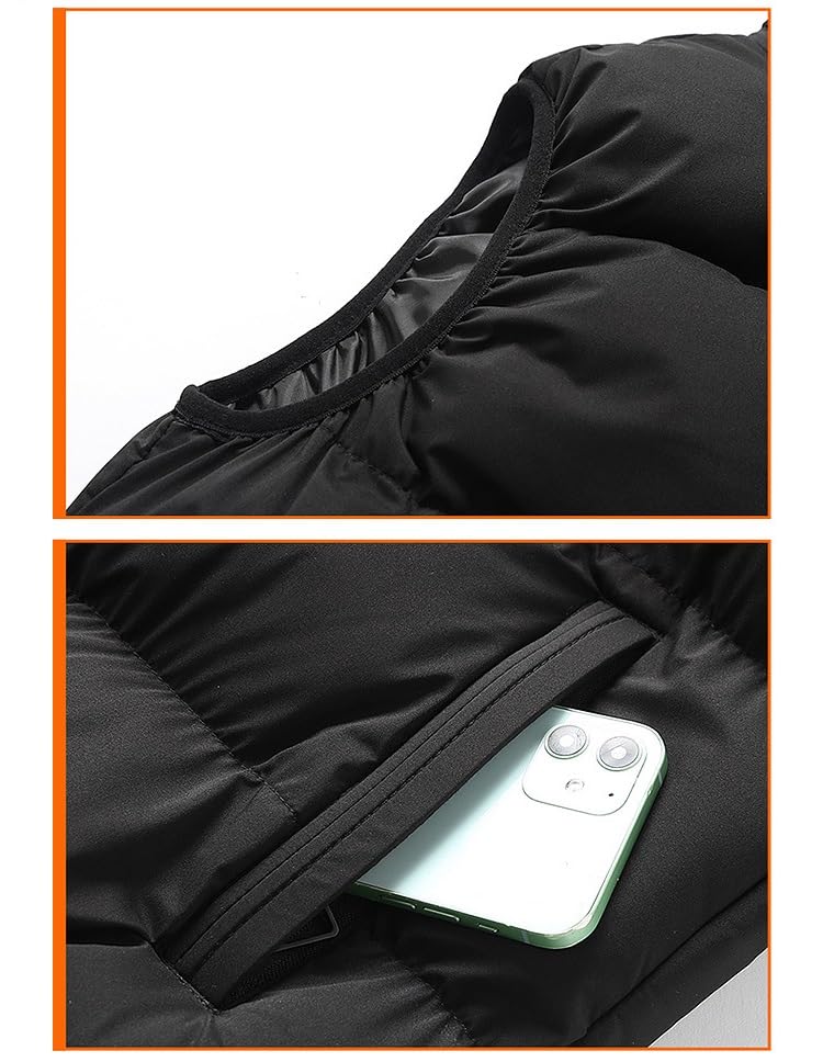 Chaleco Acolchado Hombre Chaleco Acolchado Con Capucha Para Hombre Chaqueta Acolchada Sin Mangas Con Capucha Abrigo De Invierno Grueso Y Cálido Informal Resistente Al Viento Acolchado Y Con Bolsill