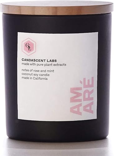Miniatura 6 de Vela de bienestar orgánica de Rose  Mint Amaré CandaScent Labs antiinflamatoria antioxidante propiedades calmantes y edificantes en los ingredientes