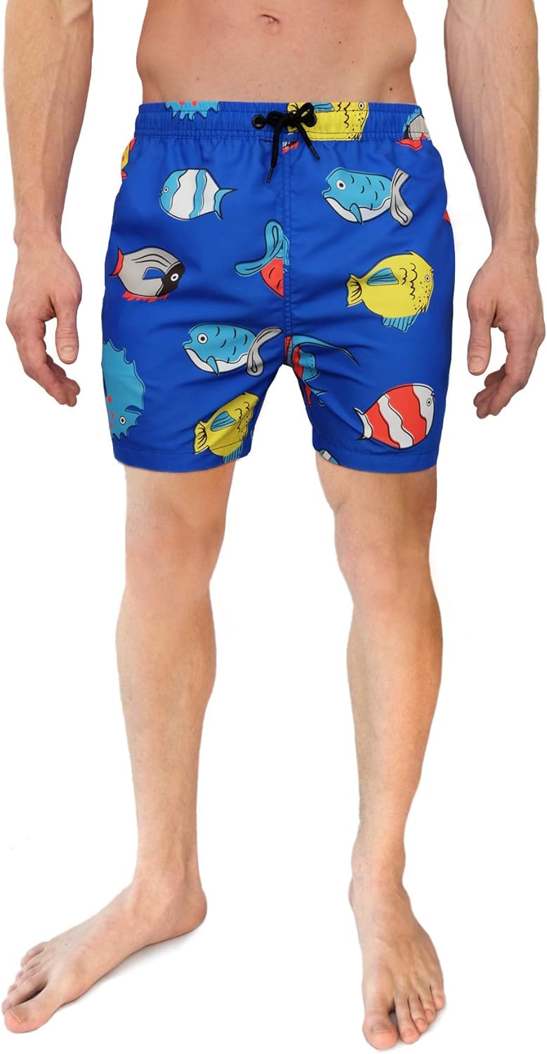 Cabana Bro Men's Swim Trunks - Retro Style Summer Swim Suits for Men