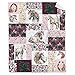 BUYYET Horse Print Checkered Fleece Flannel Blanket Horse Blanket for Girls Women Horse Lovers Gifts Beautiful Horse Decor Cute Farm Animal Floral Throw Blanket for Couch Bed 40'x 50' For Kids/Child