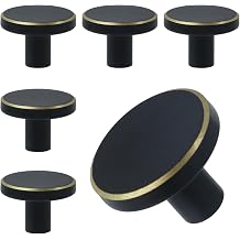 Mcredy Kitchen Cabinet Knobs 1 Inch Matte Black Drawer Pulls Handles with Screws Simple Closet Door Knobs for Cupboards Cupboard Dresser, 6-Pack