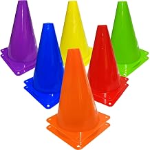 12Pcs Plastic Traffic Cones Mini Sport Cones for Basketball Football Drills, Indoor Outdoor Games Activity Festive Events - 7 Inch Orange Plastic Cones
