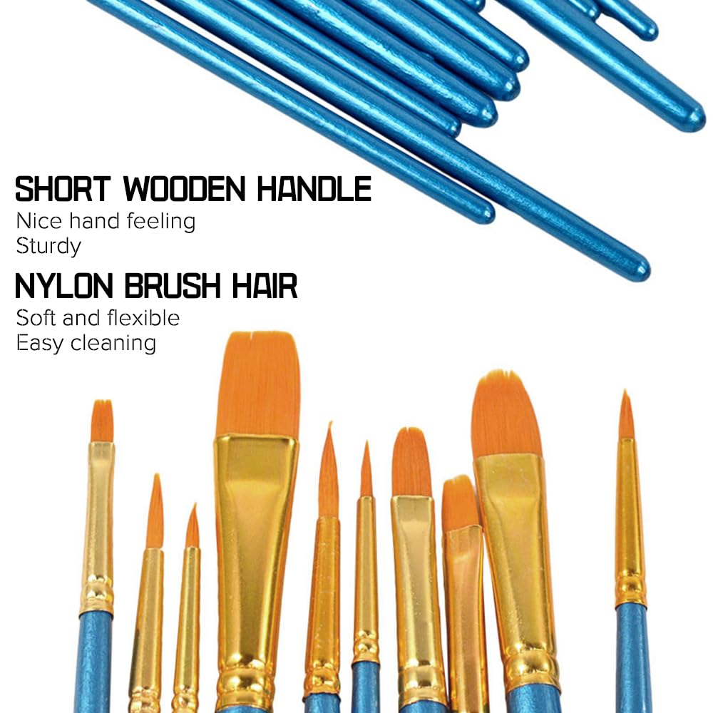 Set 15 Pezzi Per Pittura: 5 Coltelli Palette E 10 Pennelli - Per Artisti E Principianti - Foto 11