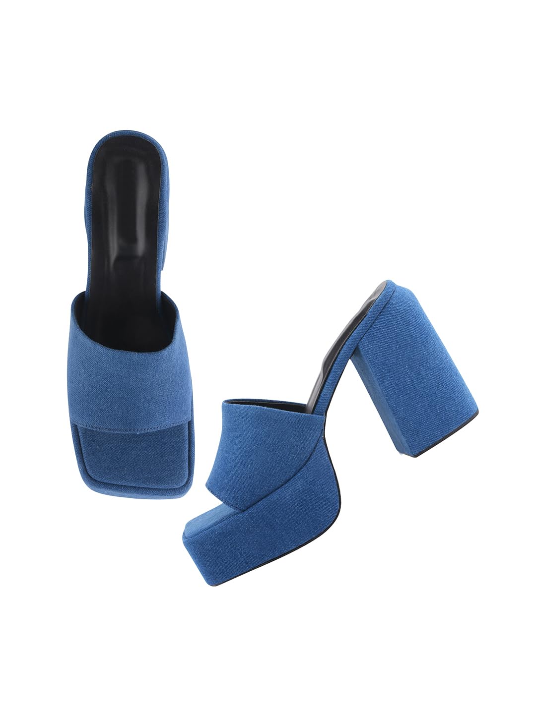 TRYME Comfortable Stylish Stunning Denim Strap Block Heels Light Weight Trendy Platform For Women & Girls (B0D96GK2CQ) Amazon Price History, Amazon Price Tracker