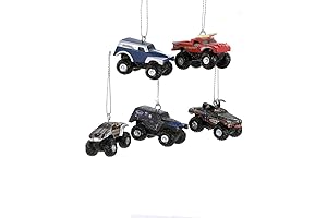 Monster Truck Christmas Tree Ornaments - Set of 5