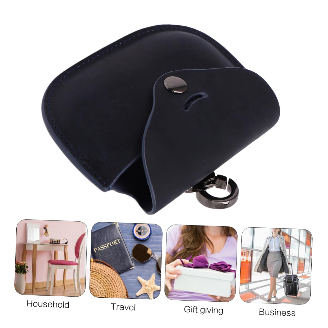 HEMOTON Estuche De Cuero Duradero para Auriculares (3 Juegos 1000 X 3 M) Bolsa Protectora para Auriculares Orificio De Carga Cierre A Presión Seguro.