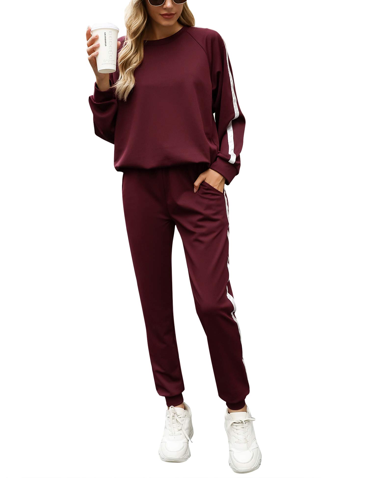 Irevial Irevial Tuta Donna Ginnastica Completi Sportivi Donna Due Pezzi Tuta Donna Sportiva Completa Per Jogging Training Casual abbigliamento sportivo Donna