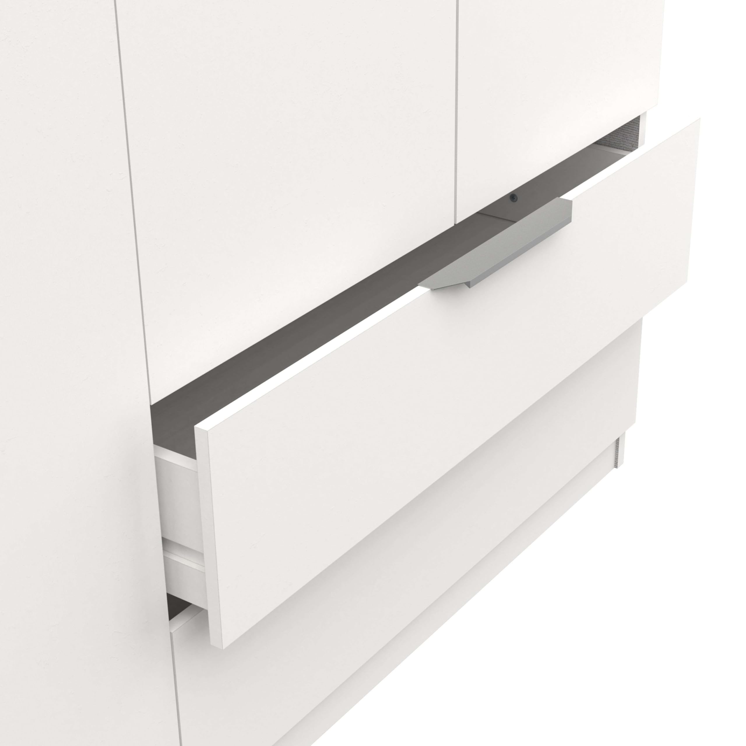 Miroytengo Armario Ghost Grande, Vestidor con Diferentes Compartimentos, 8 Puertas y 2 Cajones, Blanco Mate o Roble Kronberg o en Blanco y Roble 203x158x51 cm