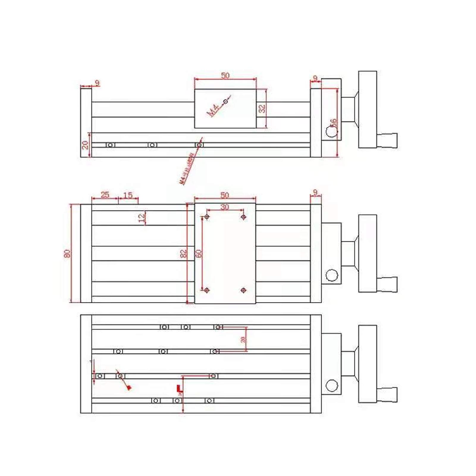 Garosa Schiebelineartisch, Linearer Führungsschiebetisch, Effizient und Stabil für Ingenieure für Drehmaschinen (EBX1610)