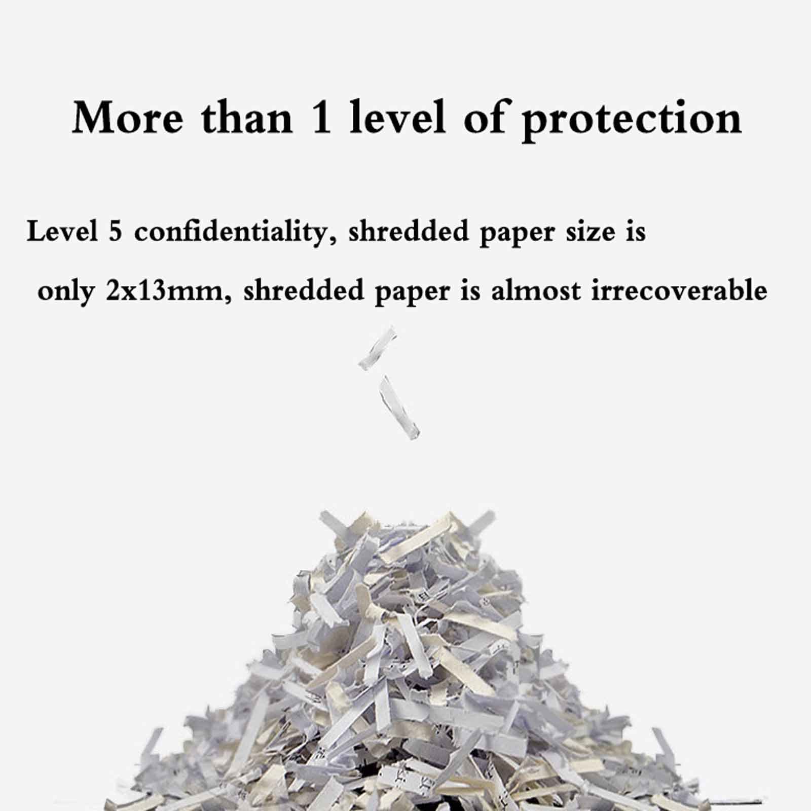 Distruggidocumenti Commerciale per Ufficio ad Alta Sicurezza da 8 Fogli, 5 Livelli di riservatezza, 40 Minuti di distruzione Continua della Carta, Adatto per Distruggere CD, Carte di telefoni cellul