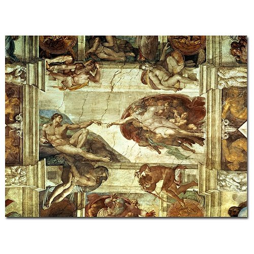 Trademark Fine Art BL0018-C1419GG Michelangelo The Creation of Adam Canvas Art