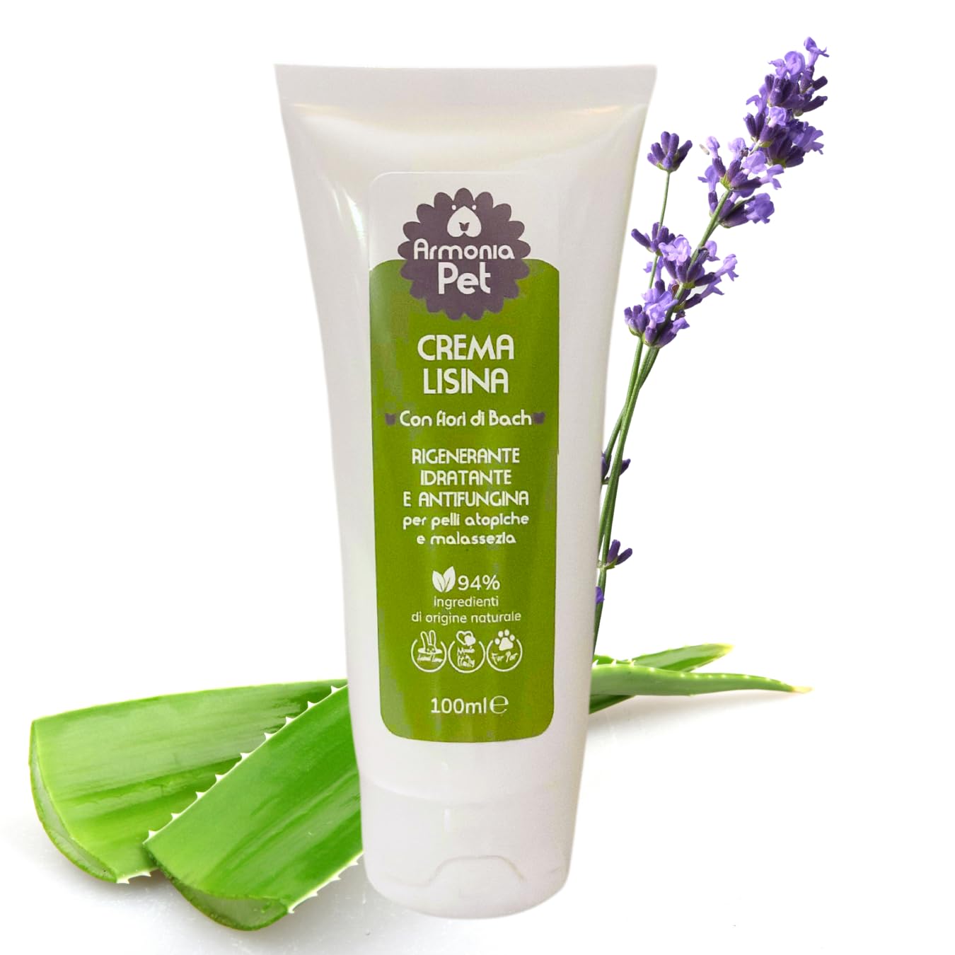 Crema LISINA(100ml)-Lozione per la dermatite del Cane-Utile in Caso di malassezia-AntiPrurito per Ferite e Allergie-Formula Naturale Human Grade a Base di Oli Essenziali e Fiori di Bach