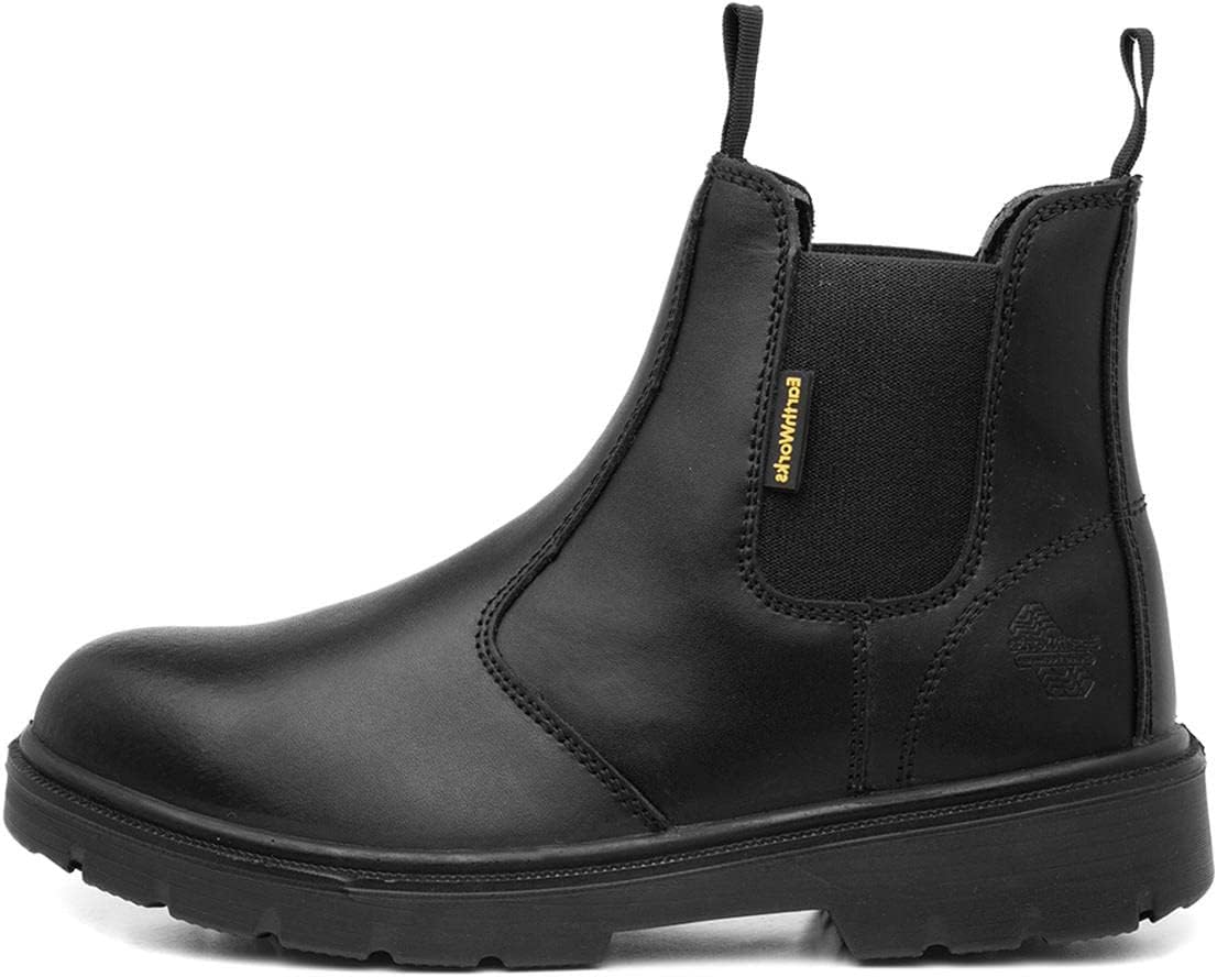 EarthWorks Safety - EarthWorks Spanner Mens Black Leather Safety Boot
