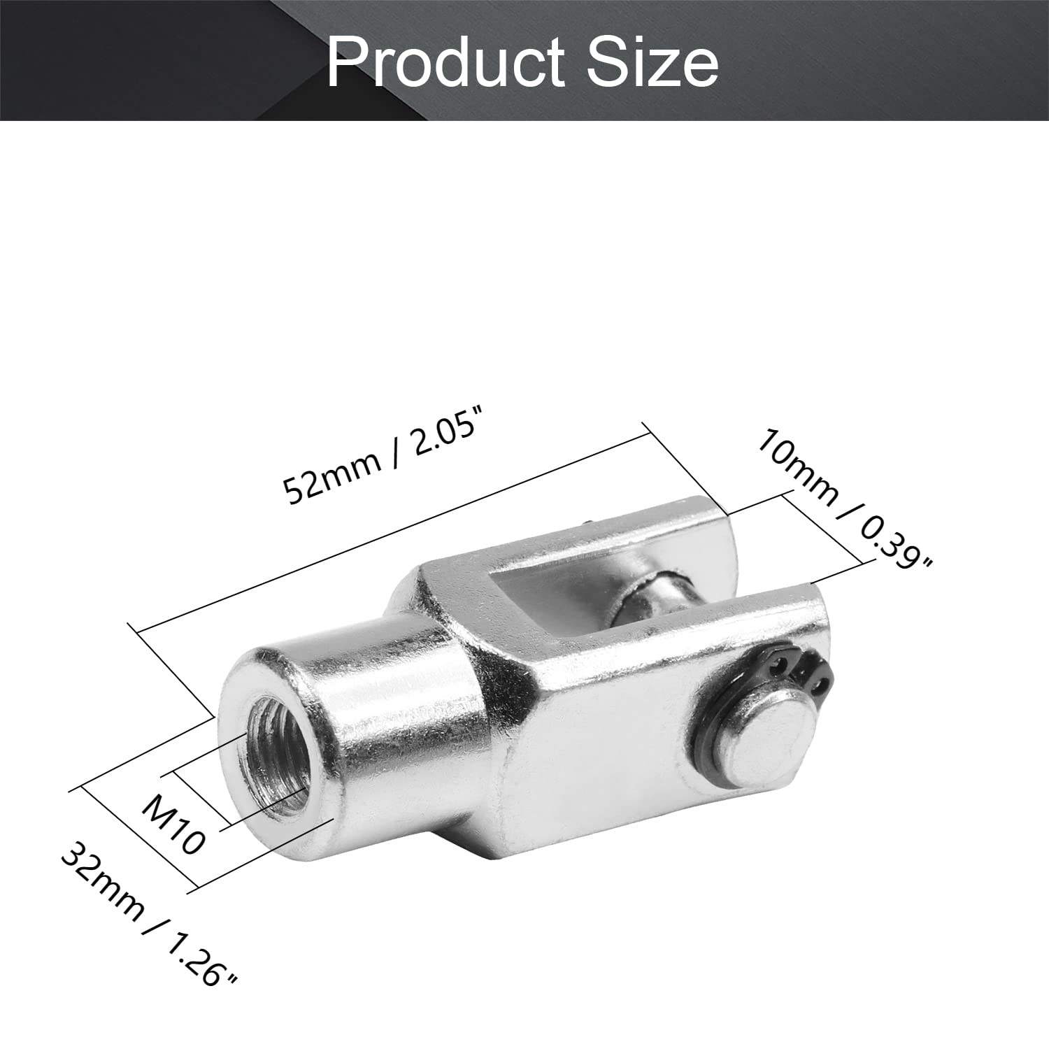 Forcella Per Cilindro Pneumatico PATIKIL M8x1.25 - 42mm, Argento, Acciaio - Foto 11