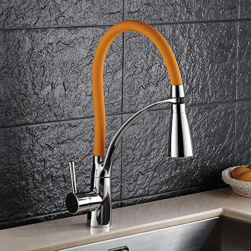 Fregadero grifo giratorio cocina LED WaterAll en acabado negro de diseño europeo