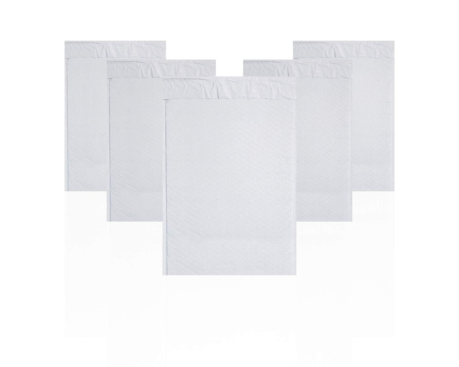 AmiffPack of 25 White Poly Bubble Mailers 5 x 9 Cushion Padded Envelopes with Peel and Seal Closure, Shipping Bags for Mailing Packaging, Wrapping Packing Supplies