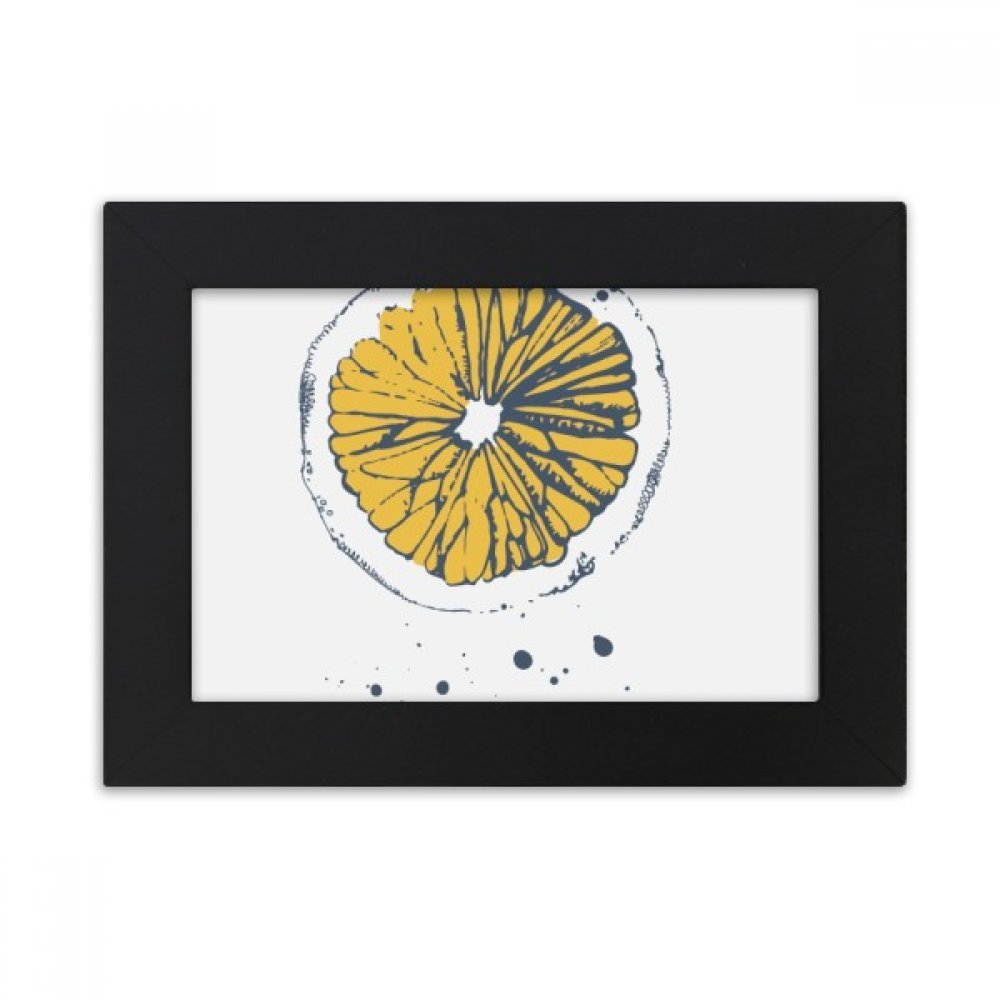 Cadre photo noir motif citron aquarelle bureau format 10.2x15.2 cm