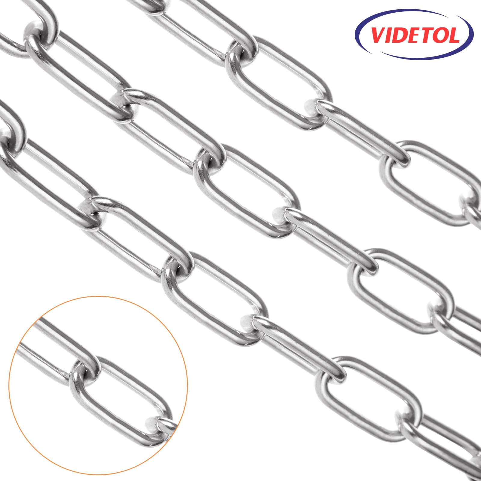 VIDETOL 6 Metres Length Steel Chain, 5mm Heavy Duty Chain Link - Image 3