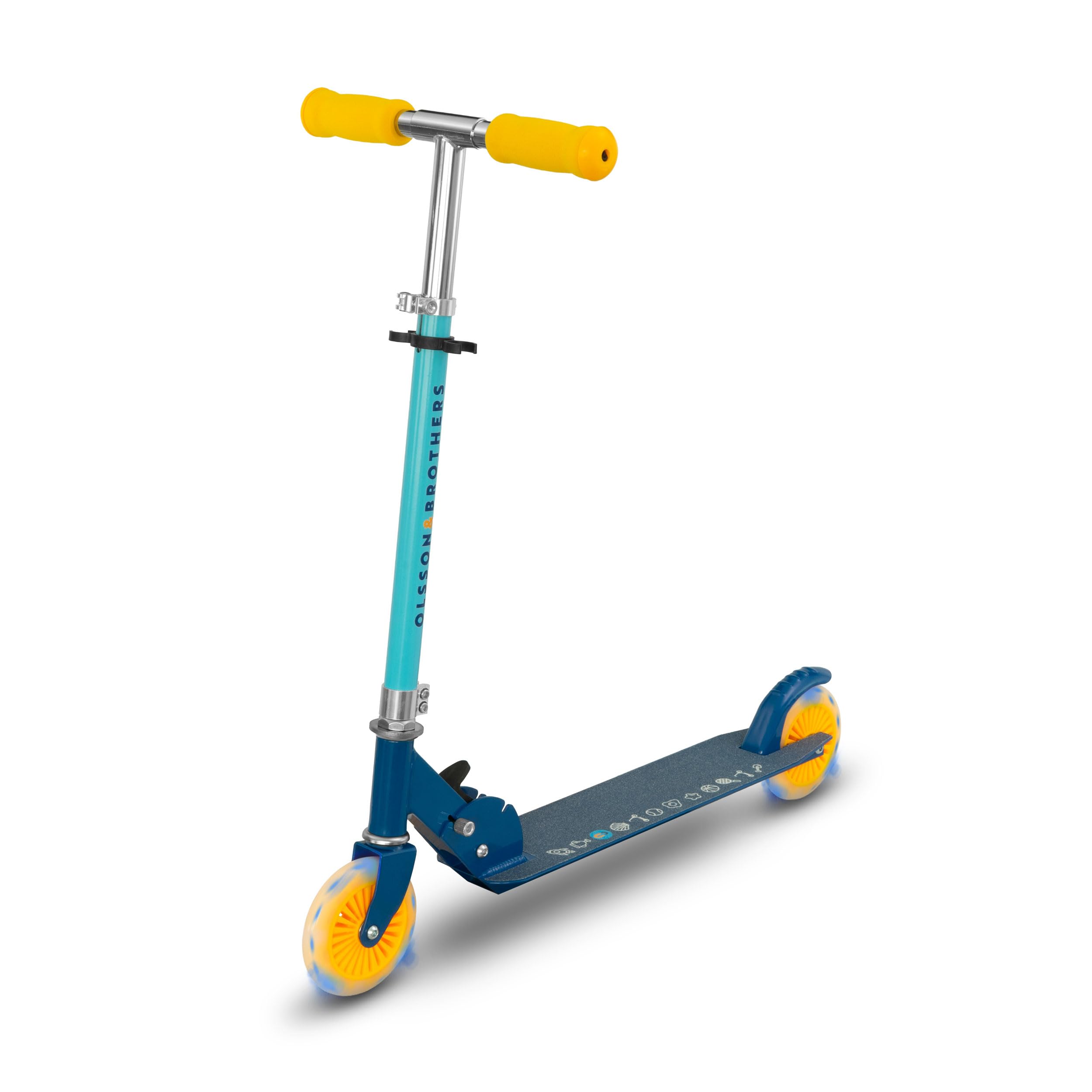 Patinete Niño con Luces LED OLSSON Rocket - Manillar Altura Regulable (70-87cm) con Giro 360º - Ruedas PU 120mm con Luces LED - Rodamientos ABEC 7 - Freno Trasero - Plegable